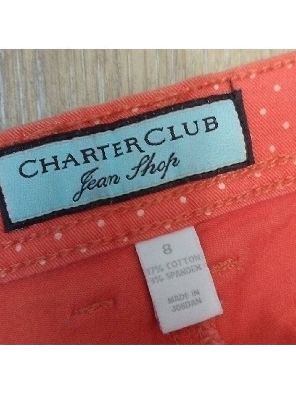 Charter Club Polka Dot Pants Orange Size 8 - Picture 2 of 3